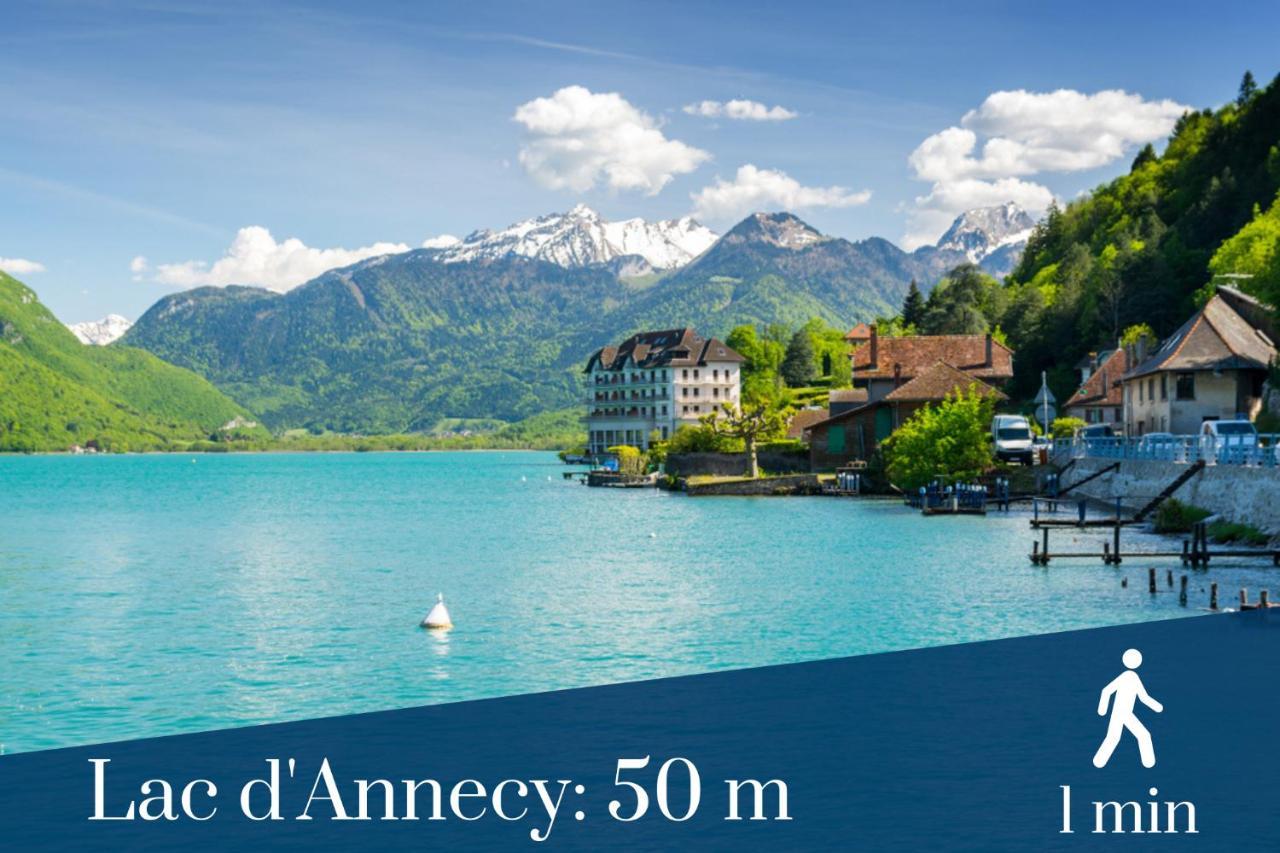 Homey Montaigne - New - A 1 Min A Pied Du Lac D'Annecy - 2 Balcons Prives - Appartement Avec 2 Chambres - Stationnement Gratuit Toute L'Annee Sauf En Ete - Juin A Aout Exterior foto