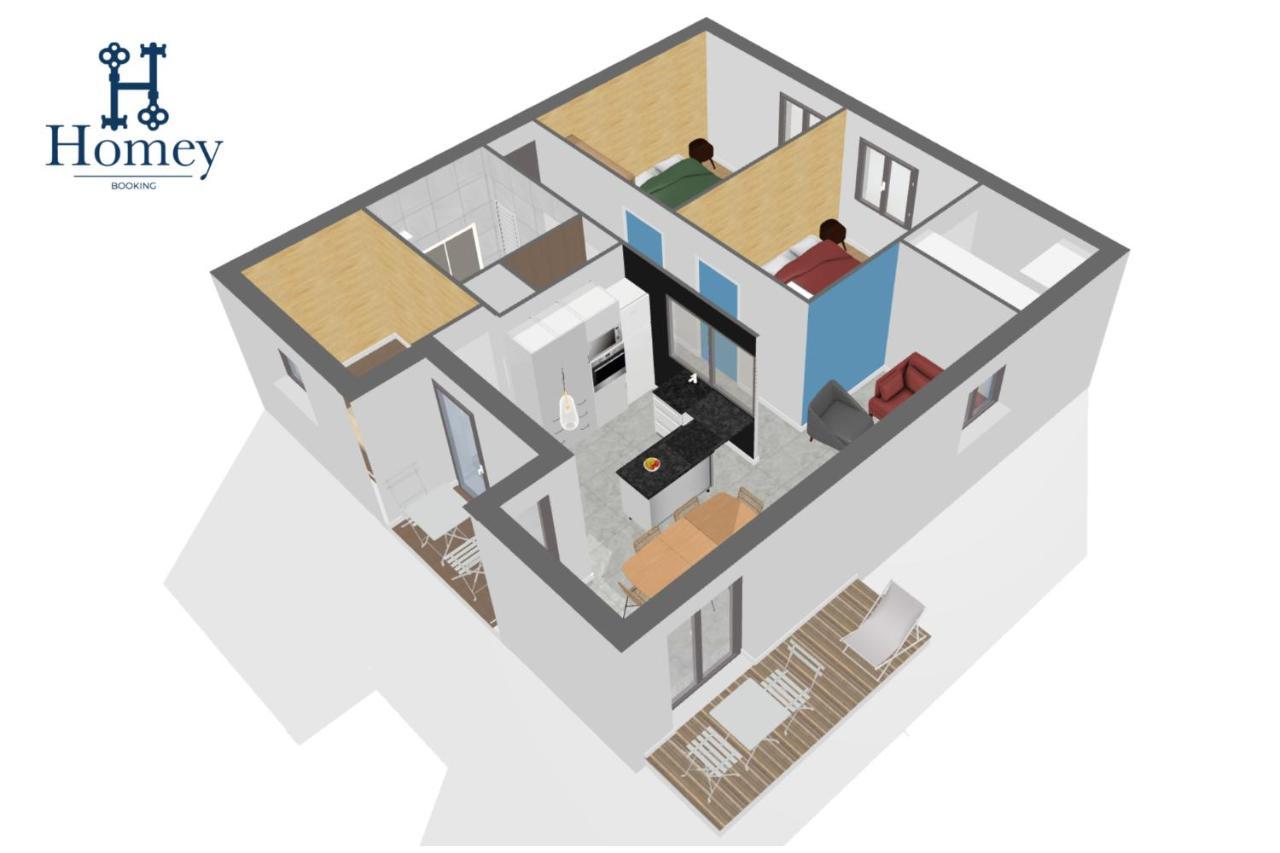Homey Montaigne - New - A 1 Min A Pied Du Lac D'Annecy - 2 Balcons Prives - Appartement Avec 2 Chambres - Stationnement Gratuit Toute L'Annee Sauf En Ete - Juin A Aout Exterior foto